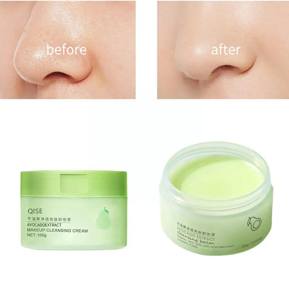 100g Avocado Cleaning Balm Skin Face Make Up Cleansing Remover Pore Gentle Remover Skincare Makeup Cleaner Clean Makeup Bal Y8N3