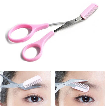 12.5cm(4.92'') Beauty Girl Lady Women Eyebrow Scissor comb Eyelash eye brow Trimmer cosmetic makeup tool shear groom hair trim