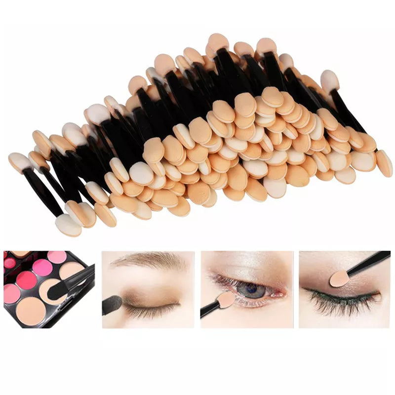 5/30/50/100PCS Disposable Eyeshadow Brush Dual Sided Sponge Nylon Sets Make up Eye Shadow Brushes For Cosmetic Applicator Makeup