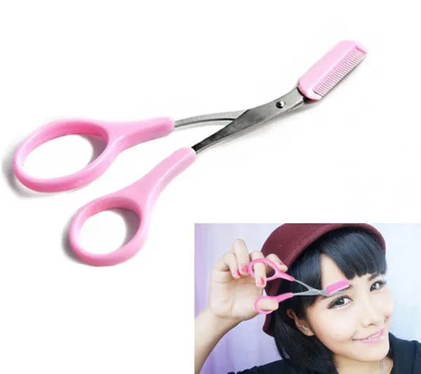 12.5cm(4.92'') Beauty Girl Lady Women Eyebrow Scissor comb Eyelash eye brow Trimmer cosmetic makeup tool shear groom hair trim