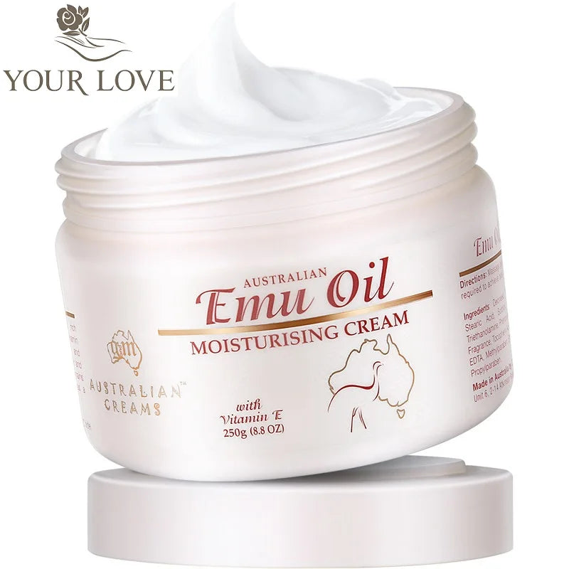 Australia GM Emu Oil Highly Moisturizing Face Cream Body Lotion Natural Skin Softener Treatment Vitamin E for Dry SENSITIVE SKIN