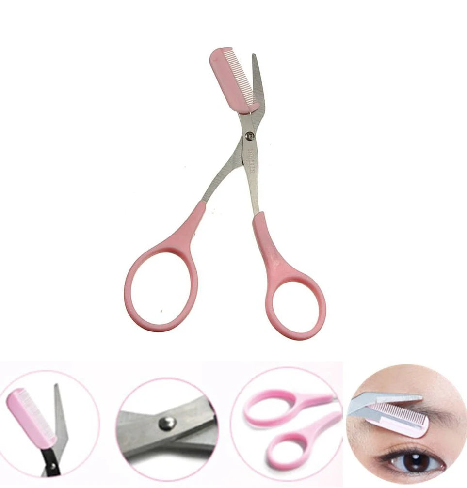 12.5cm(4.92'') Beauty Girl Lady Women Eyebrow Scissor comb Eyelash eye brow Trimmer cosmetic makeup tool shear groom hair trim