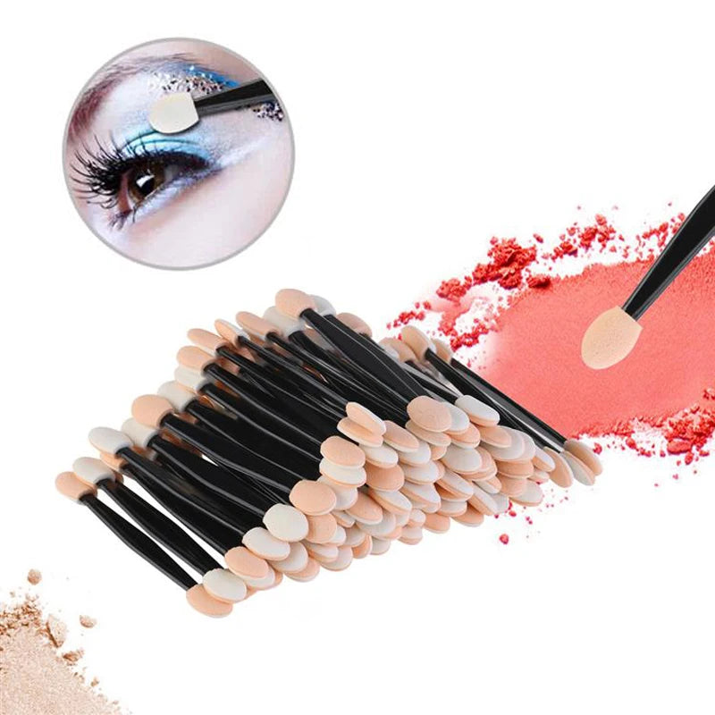 5/30/50/100PCS Disposable Eyeshadow Brush Dual Sided Sponge Nylon Sets Make up Eye Shadow Brushes For Cosmetic Applicator Makeup