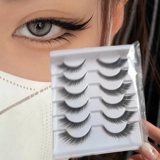 6/1Pair False Mink Eyelash Handmade Natural Long Lash Curl Charming Foxy Eye Lashes Eyelash Extension Eye Make Up Tool Wholesale